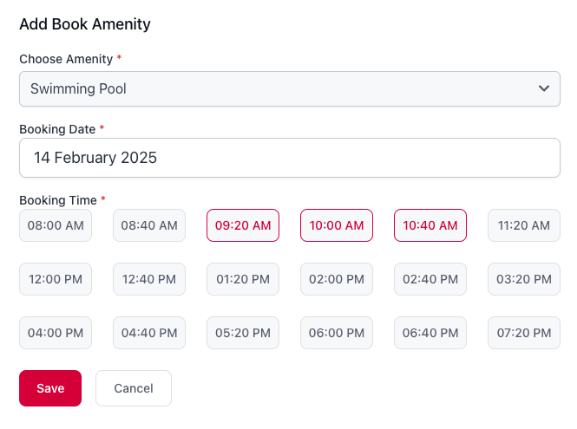 book amenity management